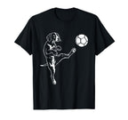 Labrador Playing Soccer Dog Lover Futbol T-Shirt - Custom Art Print Unisex