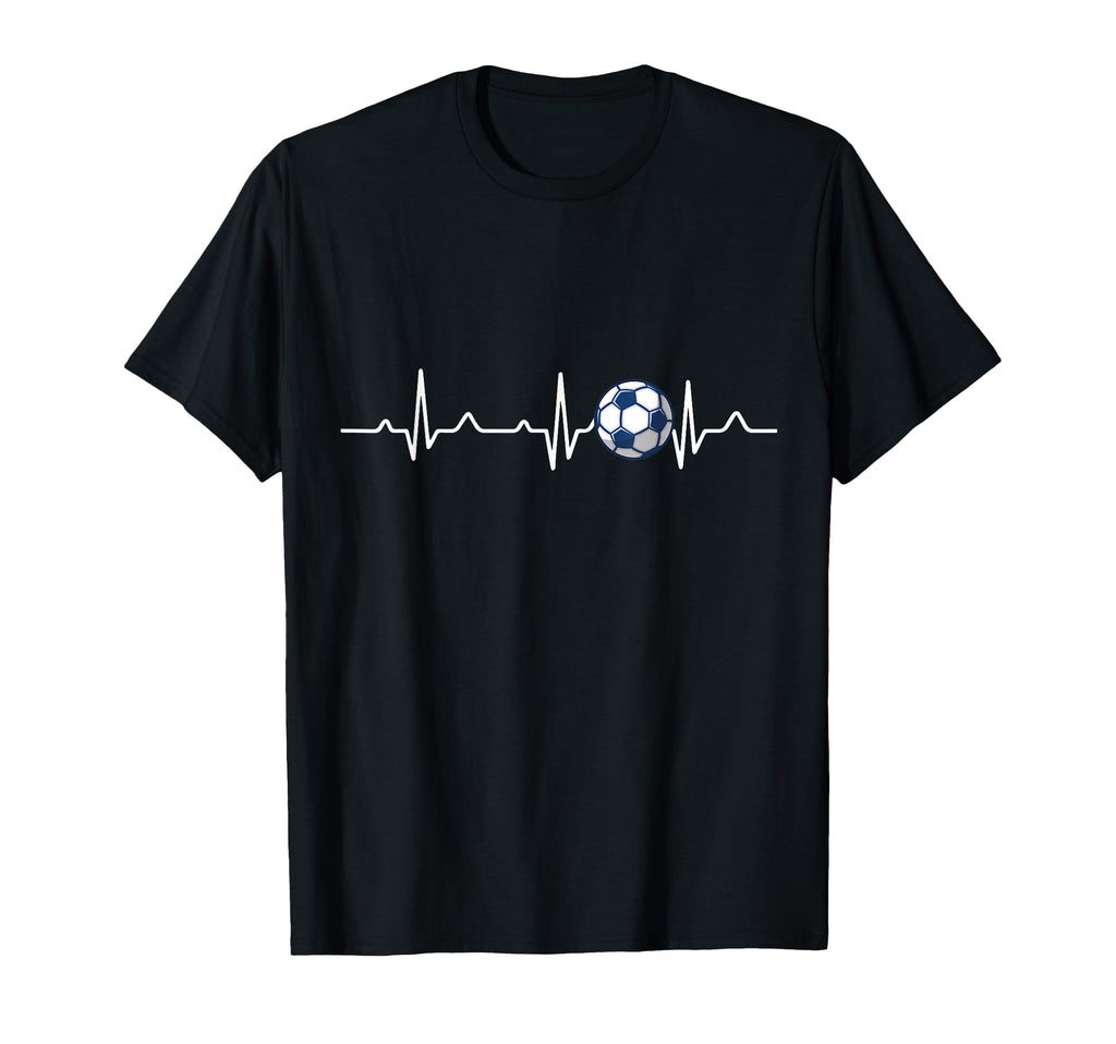 Heartbeat Soccer Lover Gift T-Shirt - Casual Everyday Wear Unisex