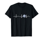 Heartbeat Soccer Lover Gift T-Shirt - Casual Everyday Wear Unisex