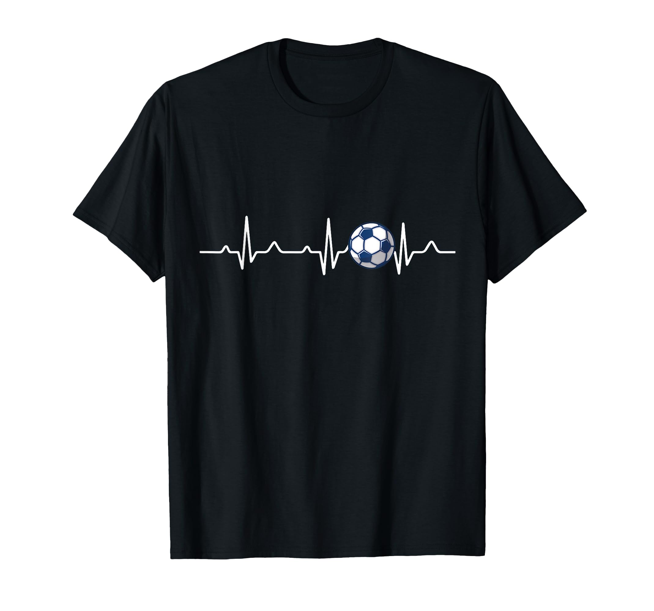 Heartbeat Soccer Lover Gift T-Shirt - Casual Everyday Wear Unisex