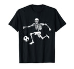 Funny Skeleton Soccer Ball T-Shirt - Trendy Graphic for Adults
