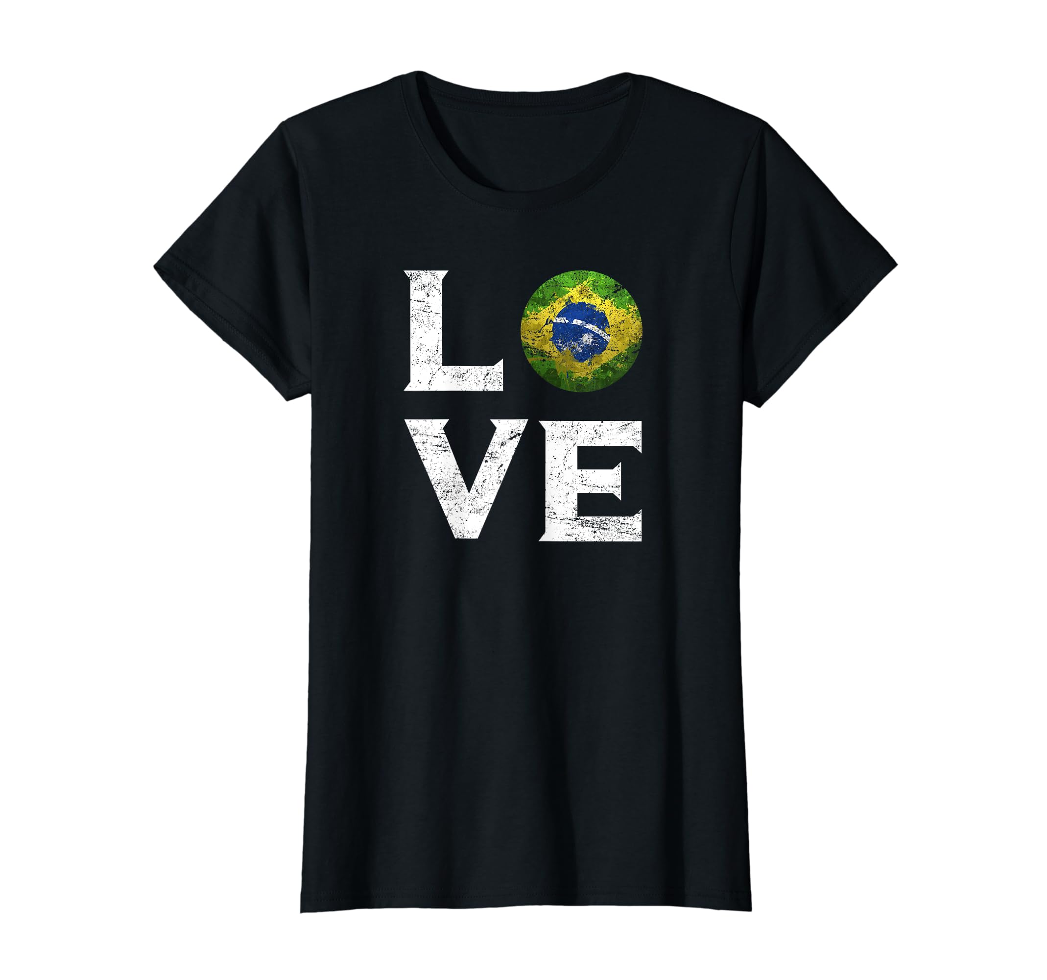 Brazil Soccer Distressed I Love Brasil T-Shirt - Unique Graphic for Adults