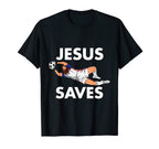 Jesus Saves Tees Funny Soccer Tees Hoodie - Graphic Print for Adults