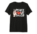 Peace Love Soccer Tri Blend T-Shirt - Fun Novelty Design Unisex
