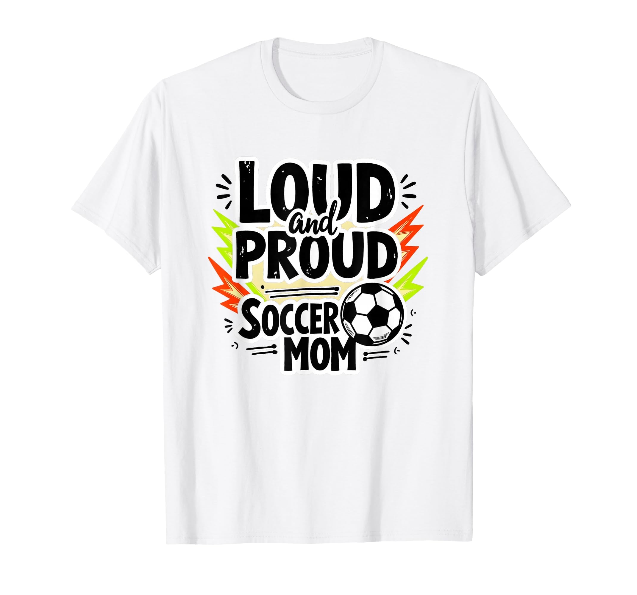 Loud And Proud Soccer Mom White Sweatshirt - Minimalist Print for Adults
