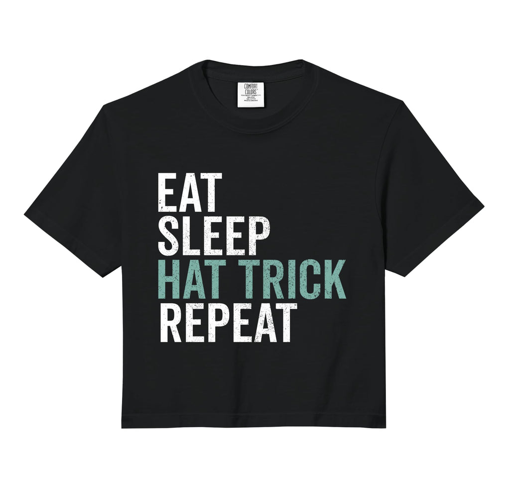 Eat Sleep Hat Trick Repeat Soccer Sweatshirt - Novelty Apparel Unisex