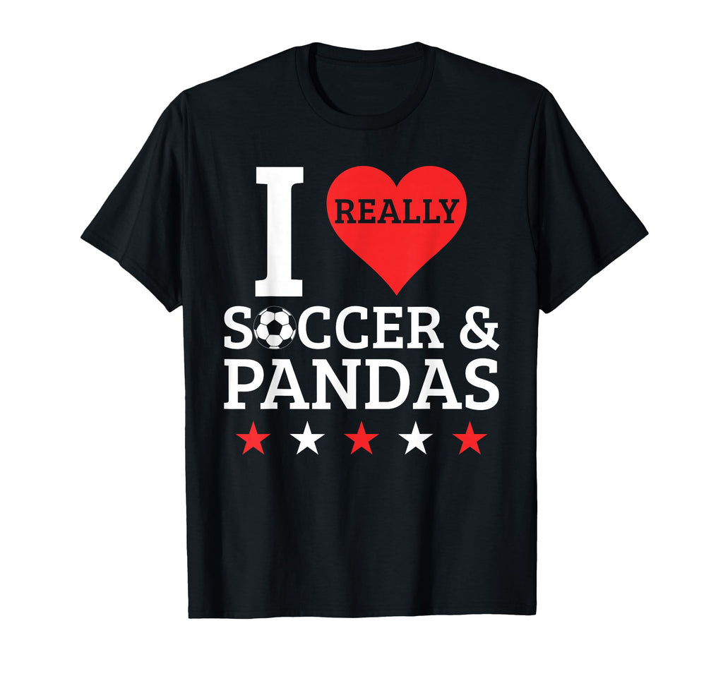 I Love Soccer And Pandas Funny T-Shirt - Aesthetic Graphic Men Women