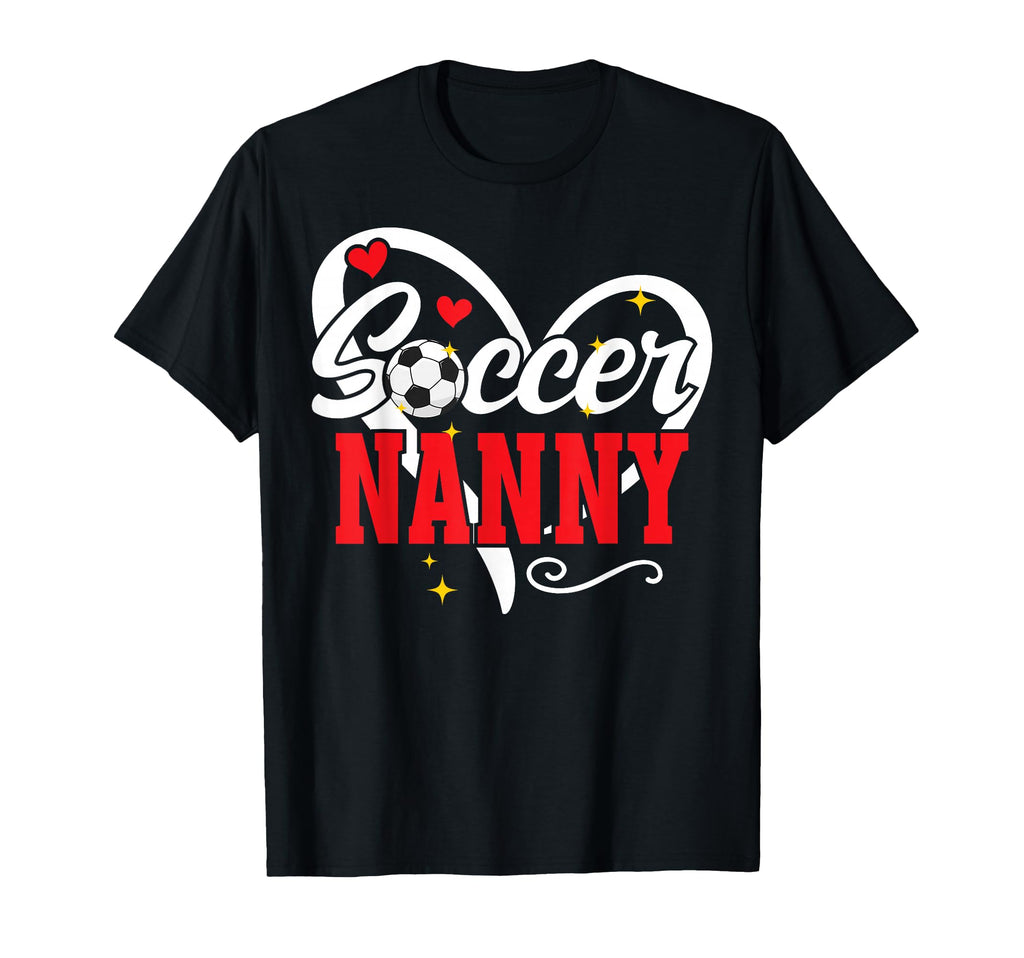 Soccer Nanny Heart Grandma Nanny Soccer T-Shirt - Graphic Print Men Women