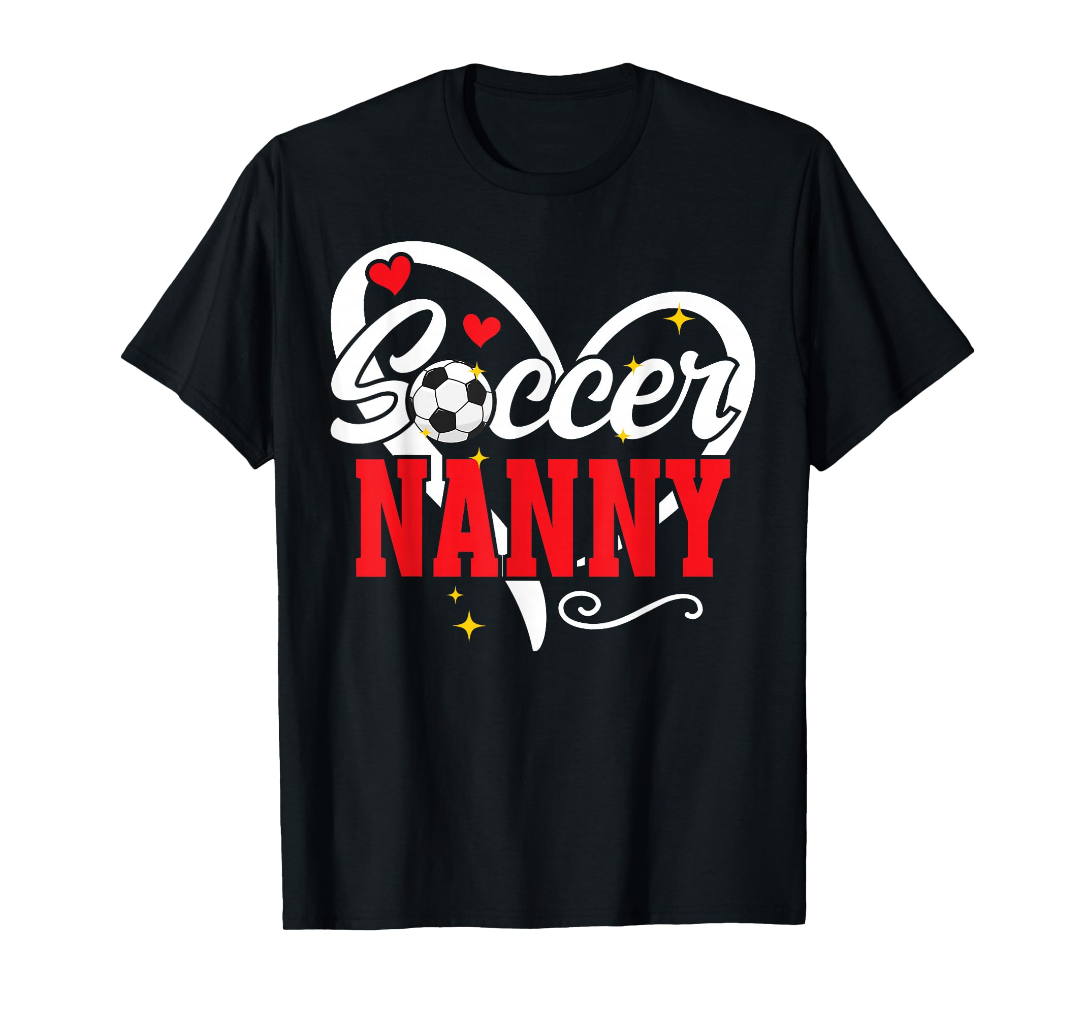 Soccer Nanny Heart Grandma Nanny Soccer T-Shirt - Graphic Print Men Women