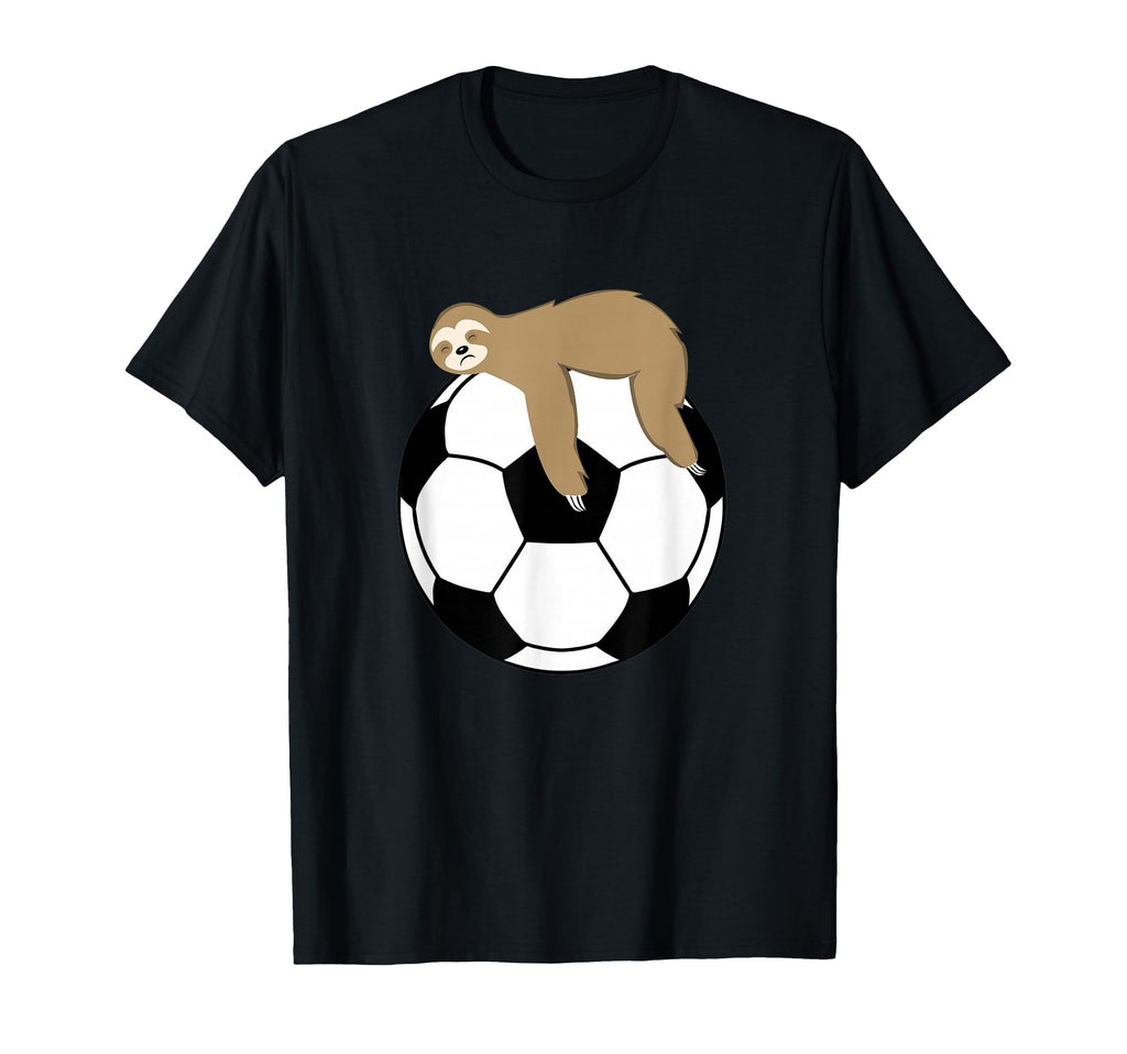 Lazy Sloth Sleeping Soccer Ball T-Shirt - Unique Graphic Men Women