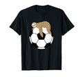 Lazy Sloth Sleeping Soccer Ball T-Shirt - Unique Graphic Men Women
