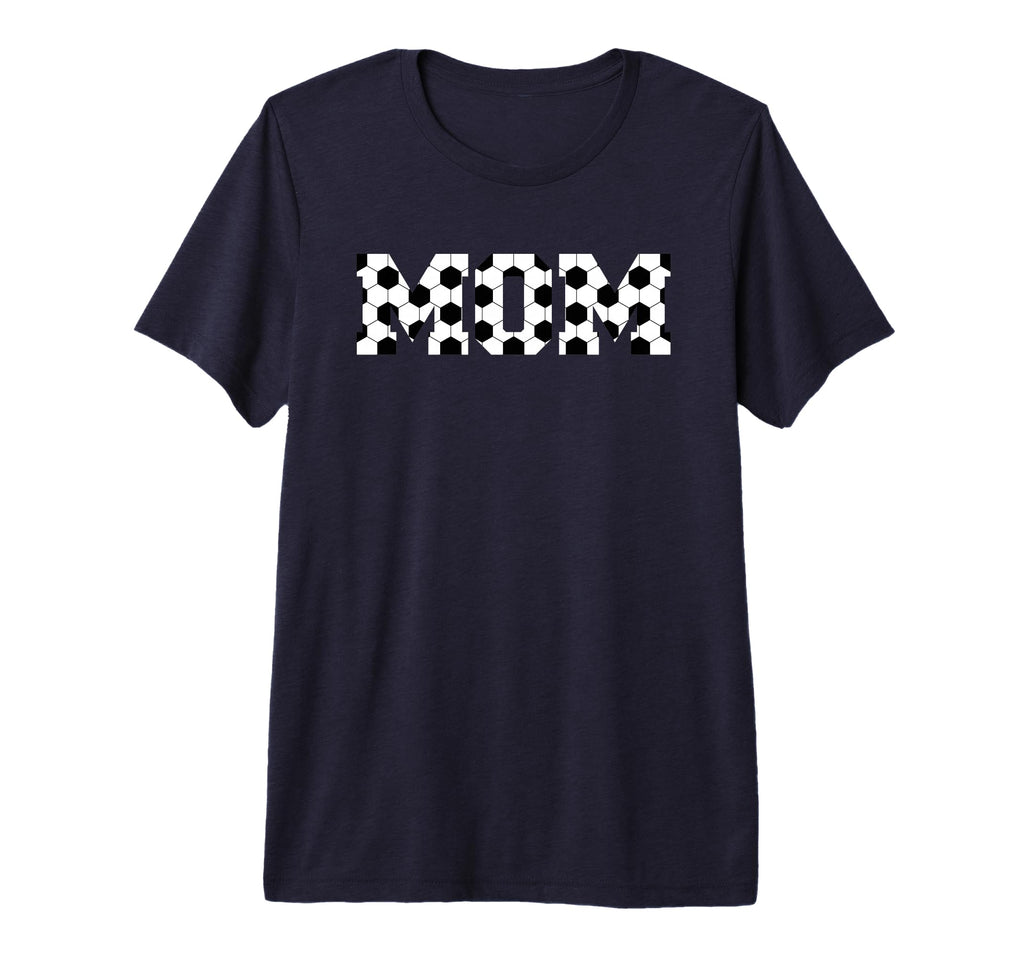 Womens Soccer Mom Spellout Tri Blend T-Shirt - Unique Graphic for Adults
