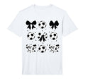 Coquette Football Bow Cheer Soccer Mama T-Shirt - Graphic Print for Adults