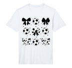 Coquette Football Bow Cheer Soccer Mama T-Shirt - Graphic Print for Adults