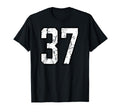White And Black Sports Number 37 T-Shirt - Novelty Apparel Men Women