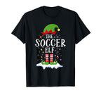 Soccer Elf Funny Matching Family Pajama T-Shirt - Fun Novelty Design Unisex