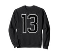 Number 13 White Black Sport Sweatshirt - Custom Art Print for Adults