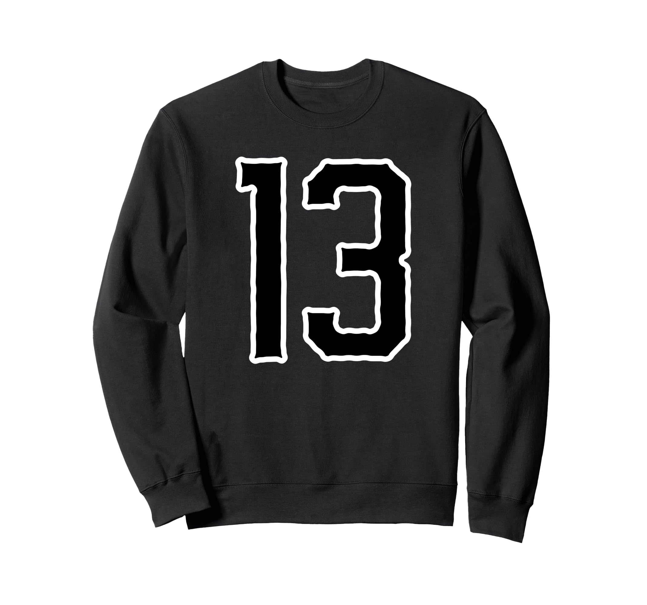 Number 13 White Black Sport Sweatshirt - Custom Art Print for Adults
