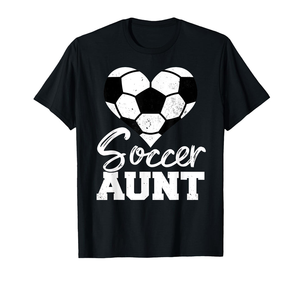 Soccer Aunt Heart Funny Heartfelt Love T-Shirt - Fun Novelty Design Unisex