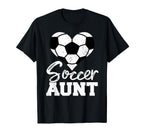 Soccer Aunt Heart Funny Heartfelt Love T-Shirt - Fun Novelty Design Unisex