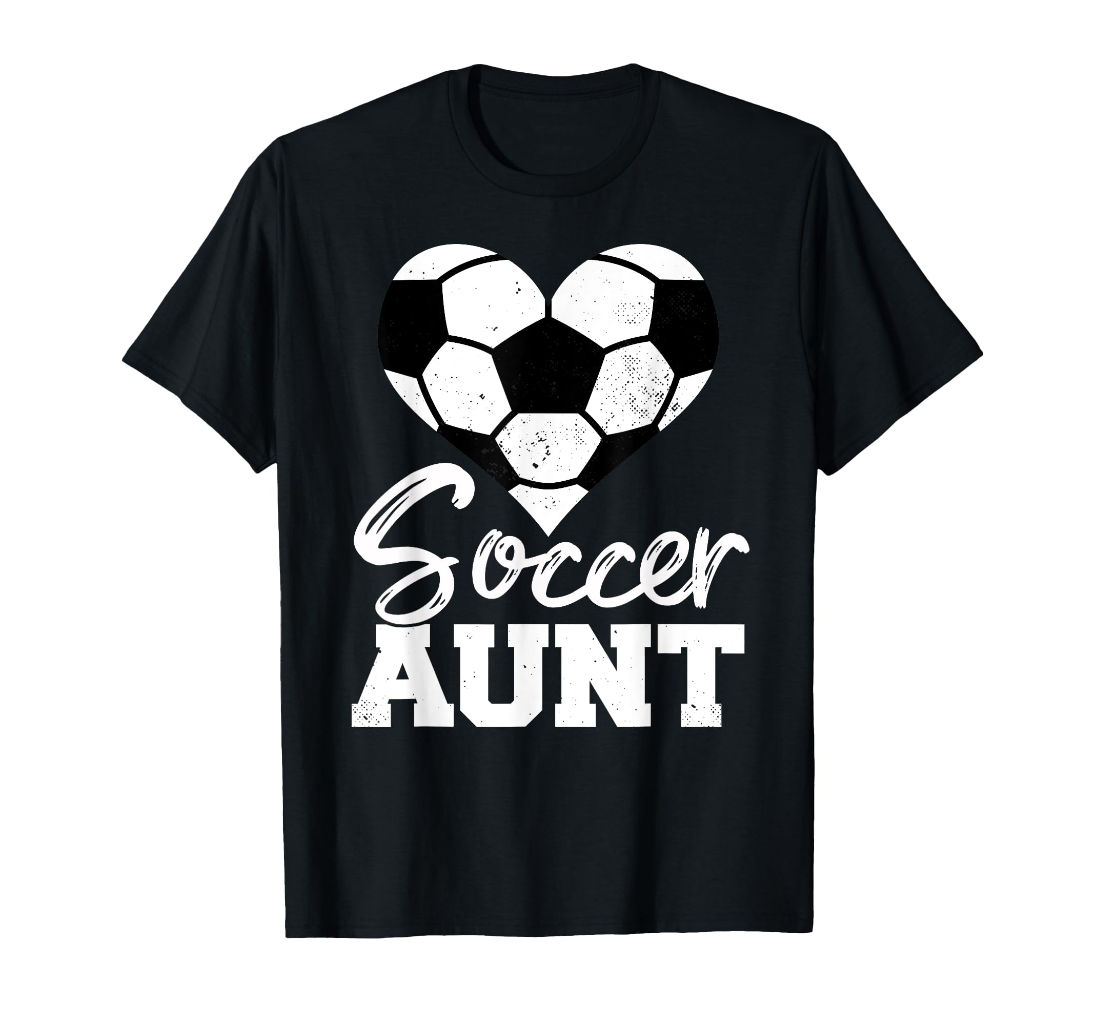 Soccer Aunt Heart Funny Heartfelt Love T-Shirt - Fun Novelty Design Unisex
