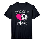 Mens Soccer Mom Love Heart Mama T-Shirt - Minimalist Print for Adults