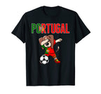 Dabbing Beagle Portugal Soccer Fans T-Shirt - Novelty Apparel Unisex