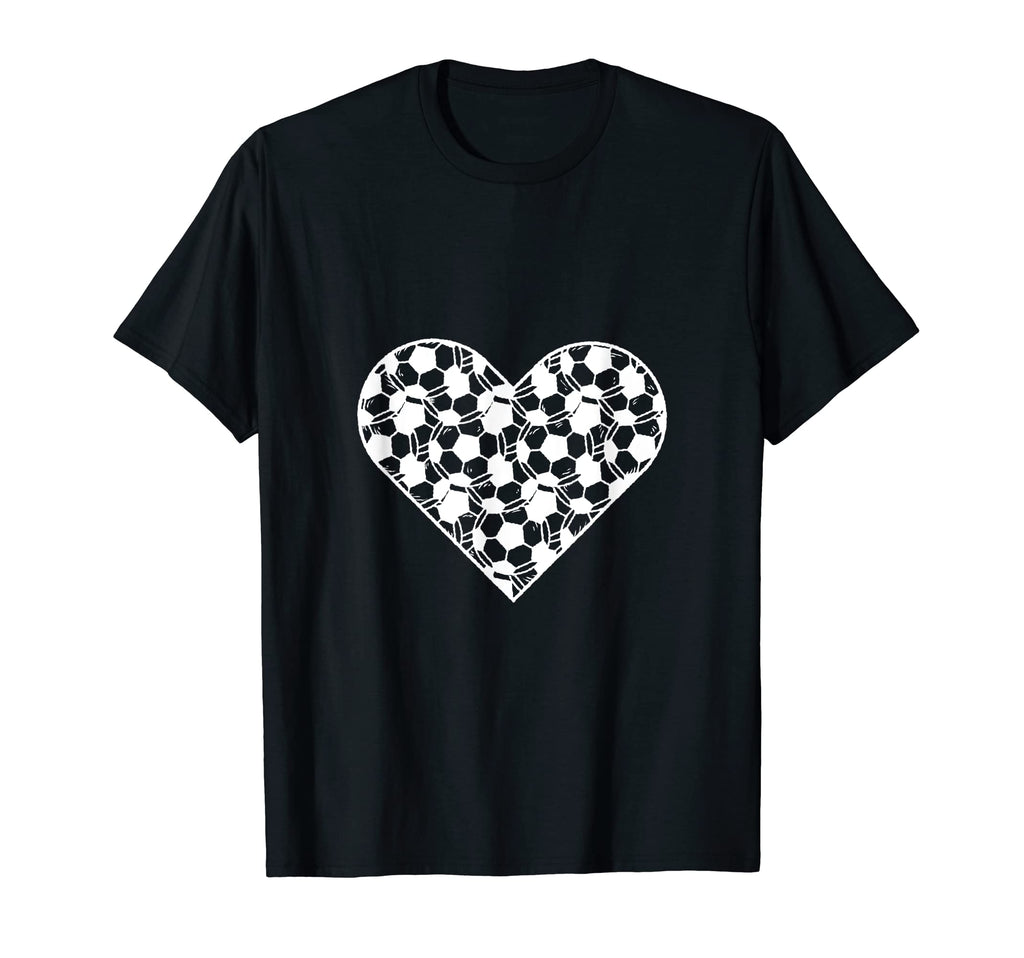 I Love Soccer Heart Shaped Soccer T-Shirt - Streetwear Style Men Women