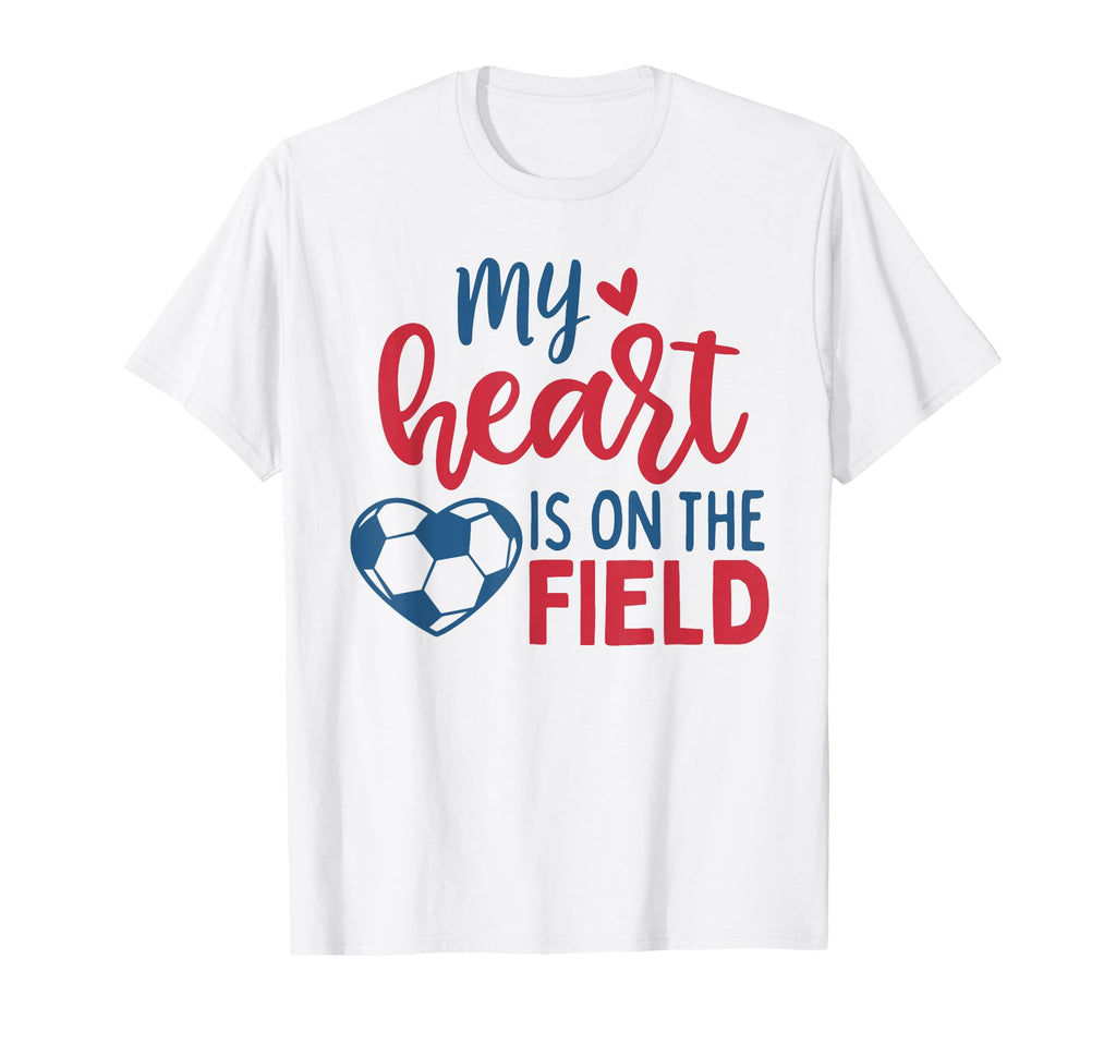 My Heart Is Field Soccer Mom Soccer T-Shirt - Aesthetic Graphic Unisex