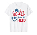 My Heart Is Field Soccer Mom Soccer T-Shirt - Aesthetic Graphic Unisex