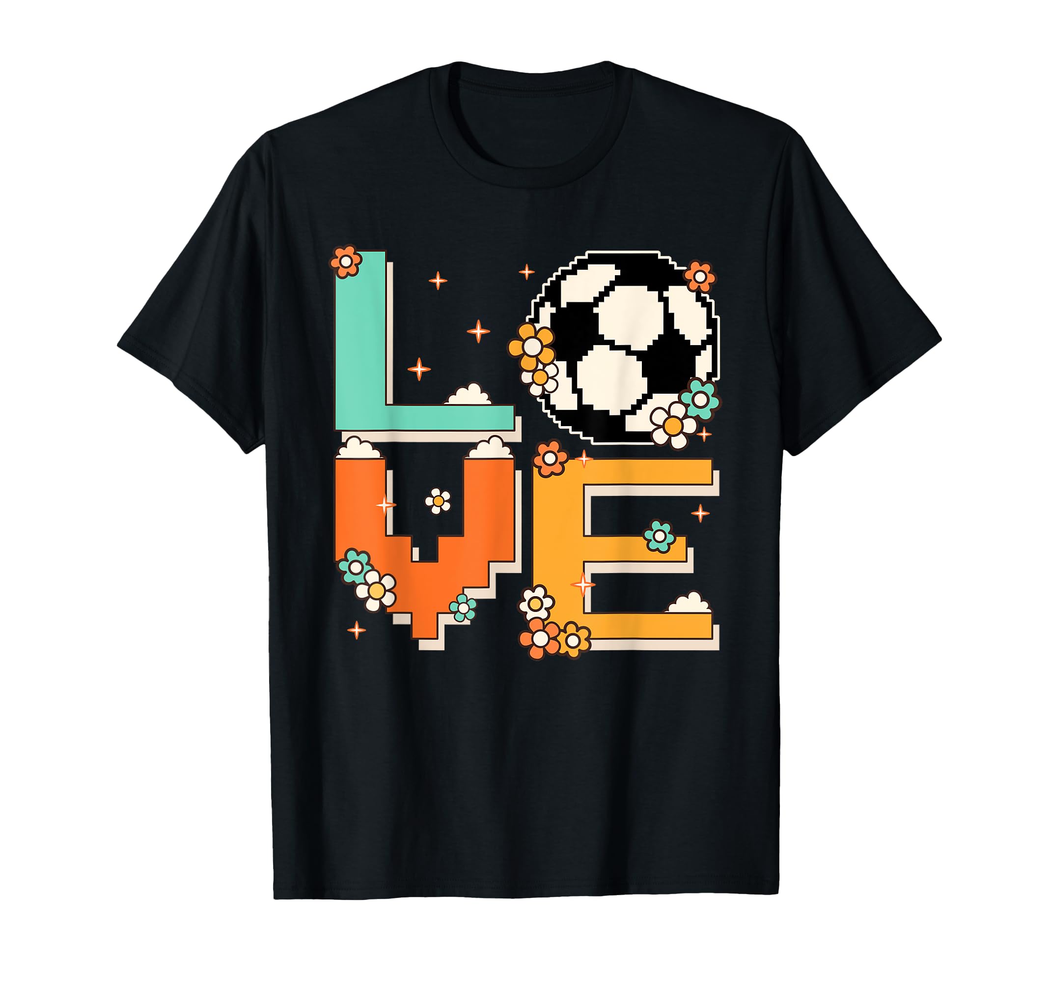 Pixel Art 60S 70S Hippie Outfit Love T-Shirt - Streetwear Style Unisex