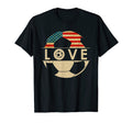 Love Soccer American Flag Sports T-Shirt - Minimalist Print Men Women