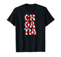 Croatia Red White Checker T-Shirt - Unique Graphic for Adults