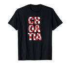 Croatia Red White Checker T-Shirt - Unique Graphic for Adults