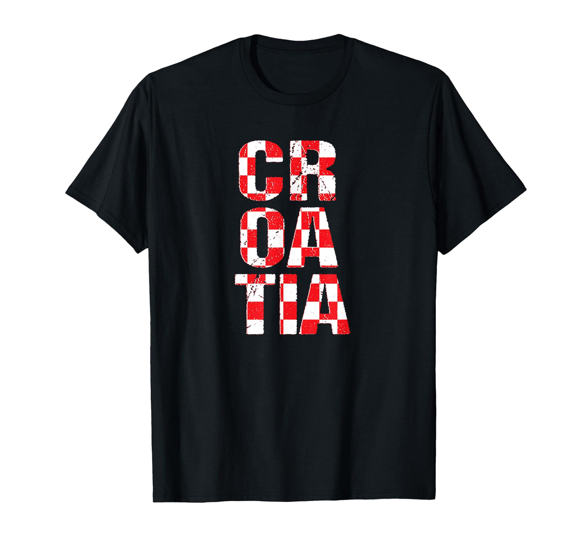 Croatia Red White Checker T-Shirt - Unique Graphic for Adults