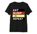 Eat Sleep Soccer Repeat Sport Player Tri T-Shirt - Trendy Graphic Unisex