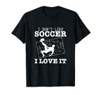 I Love Soccer Funny Soccer Player T-Shirt - Minimalist Print for Adults