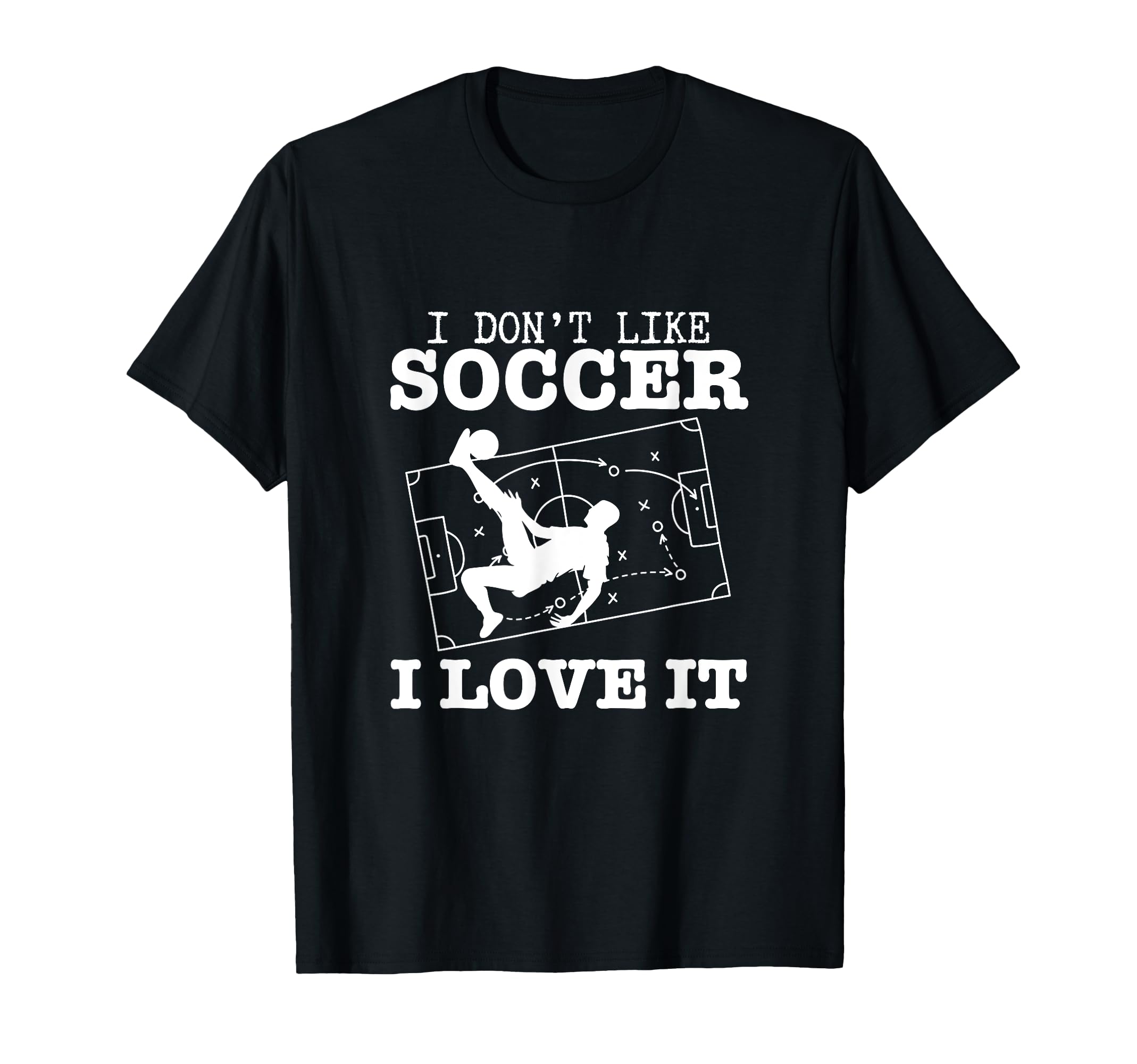 I Love Soccer Funny Soccer Player T-Shirt - Minimalist Print for Adults