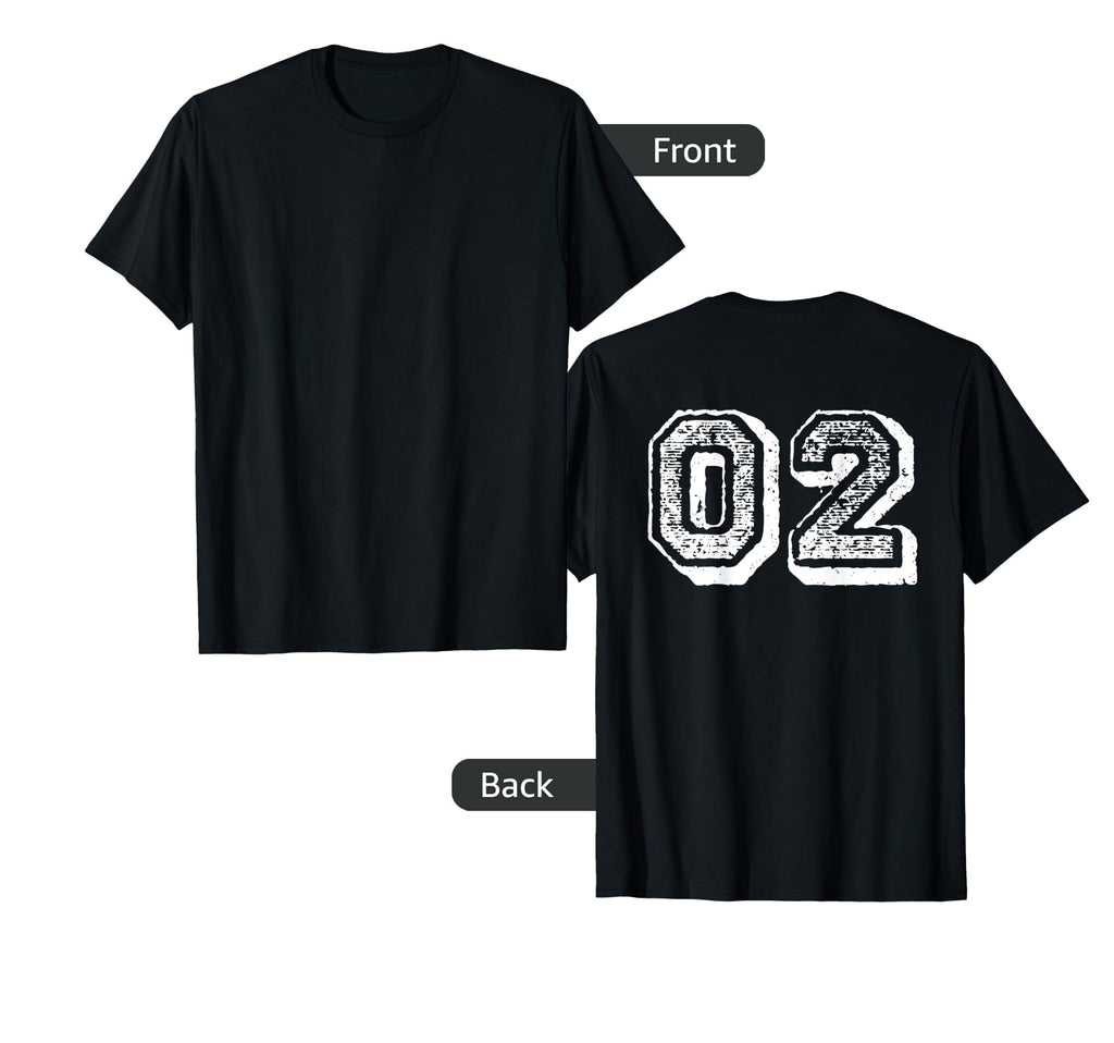 Number 02 Sports Jersey Player 02 T-Shirt - Fun Novelty Design for Adults