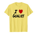 I Heart Love Goalies Hockey Soccer T-Shirt - Custom Art Print for Adults