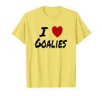 I Heart Love Goalies Hockey Soccer T-Shirt - Custom Art Print for Adults