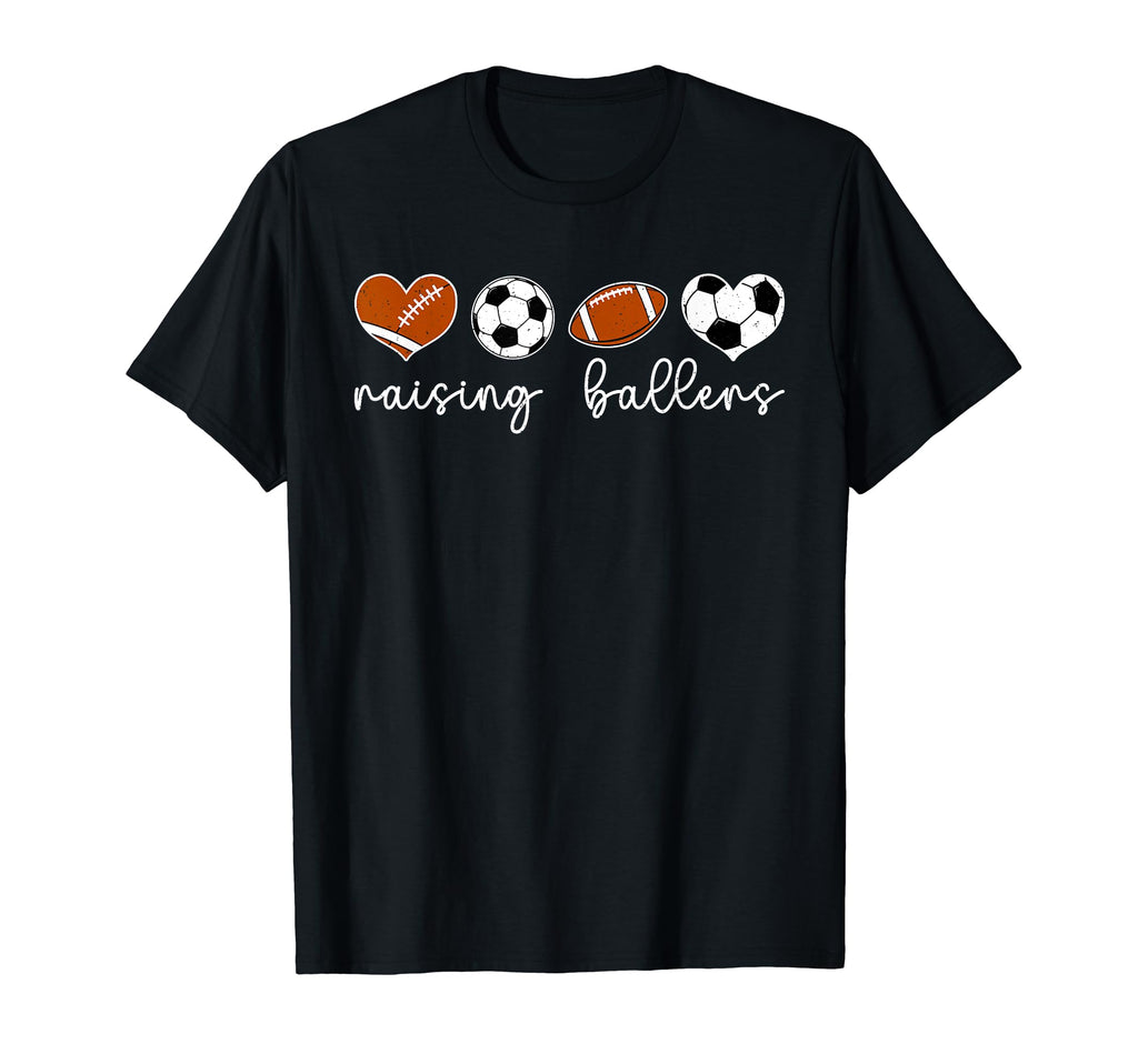 Raising Ballers Soccer Football Mom T-Shirt - Trendy Graphic Men Women
