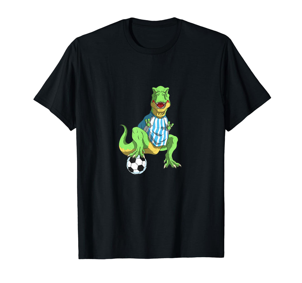 Funny Dinosaur Playing Soccer T-Shirt - Streetwear Style for Adults