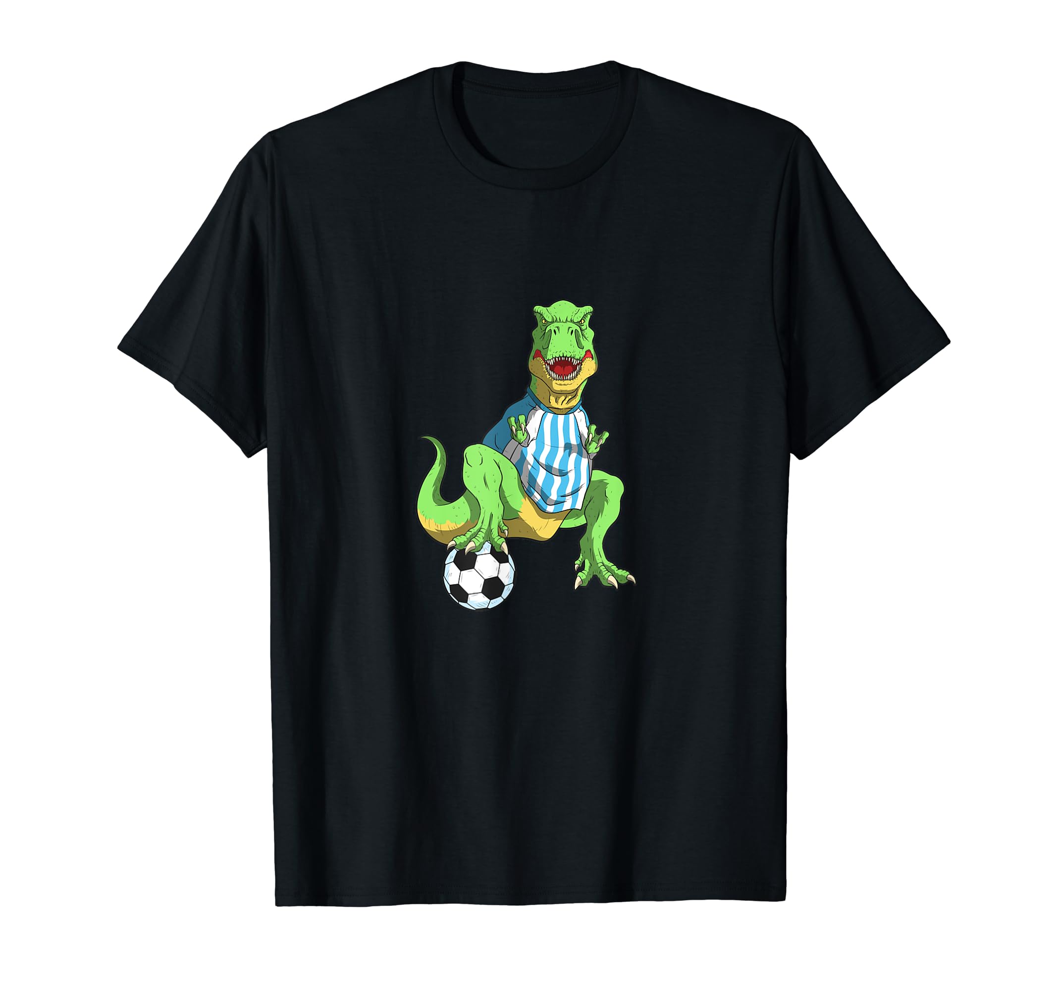 Funny Dinosaur Playing Soccer T-Shirt - Streetwear Style for Adults