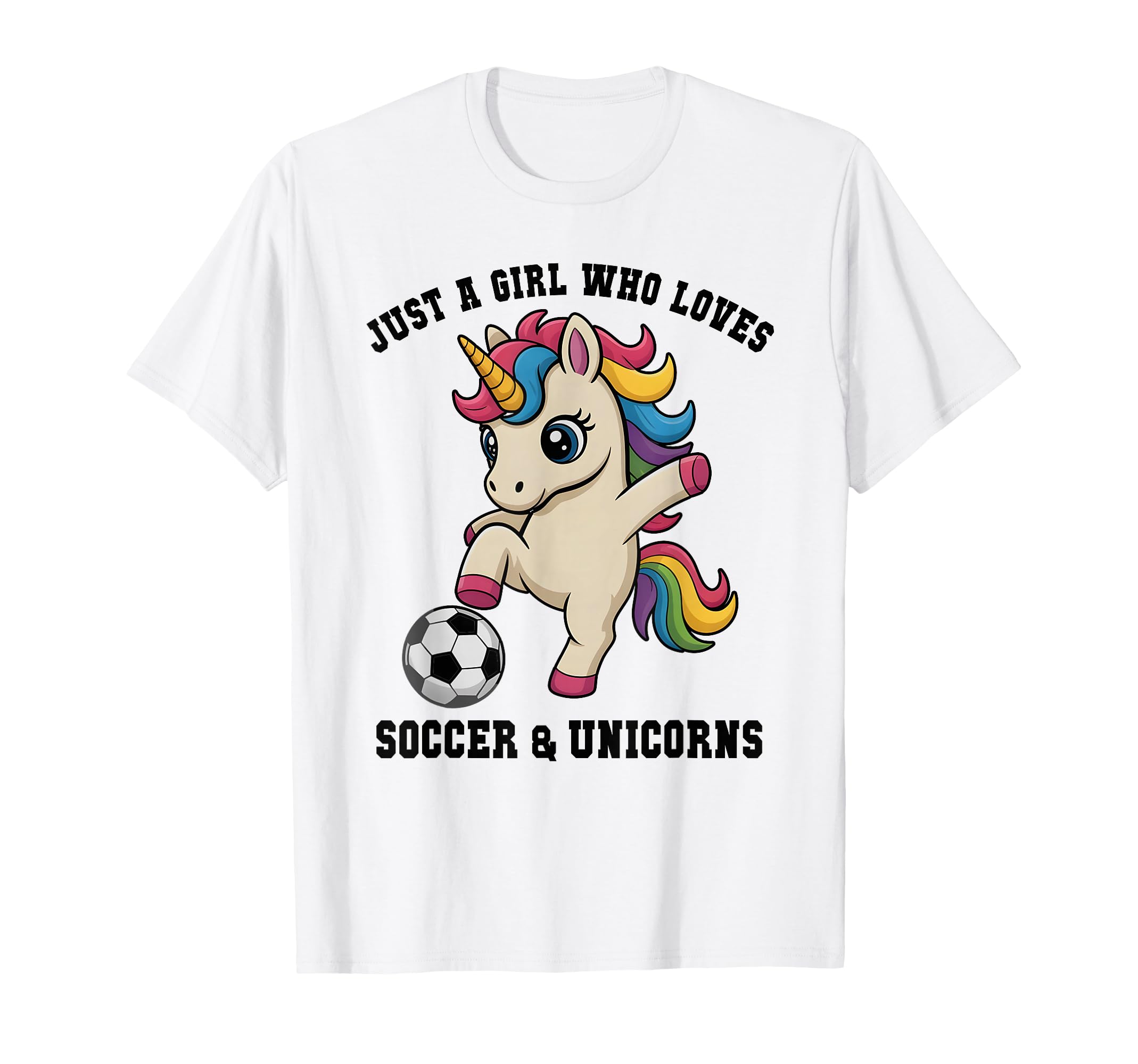 Kawaii Just Who Loves Soccer Unicorns T-Shirt - Minimalist Print Men Women