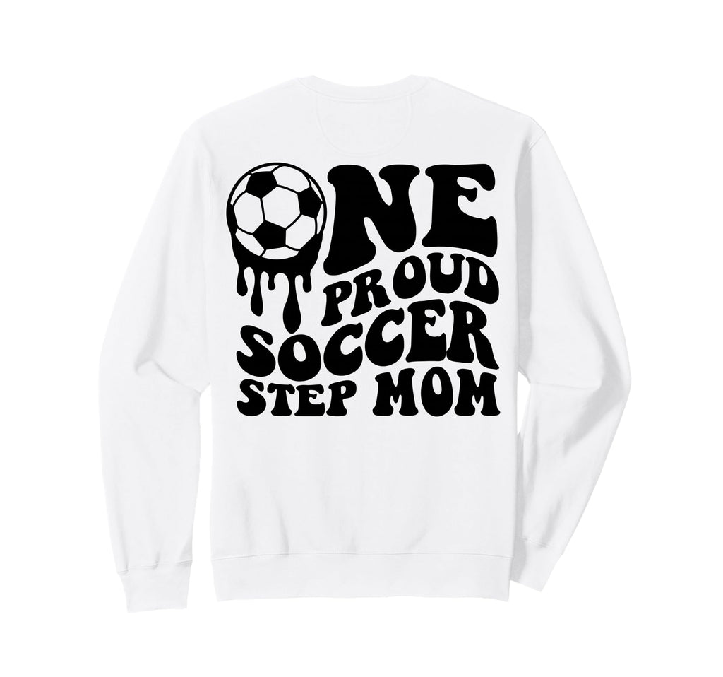 Soccer Step Mom Soccer Ball Drip Back Sweatshirt - Minimalist Print Unisex
