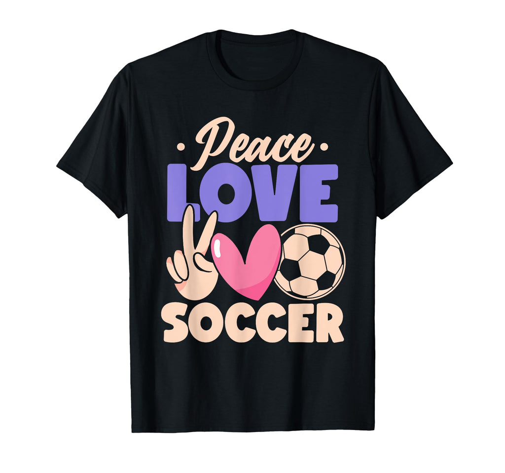 Peace Love Soccer Passionate Players T-Shirt - Custom Art Print Unisex