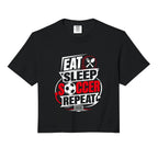 Eat Sleep Soccer Repeat Funny Sweatshirt - Custom Art Print for Adults