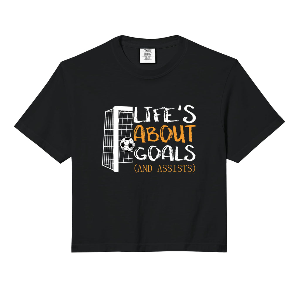 Lifes About Goals And Assists Funny Sweatshirt - Trendy Graphic for Adults