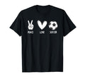 Soccer Peace Love Football Sports T-Shirt - Unique Graphic for Adults